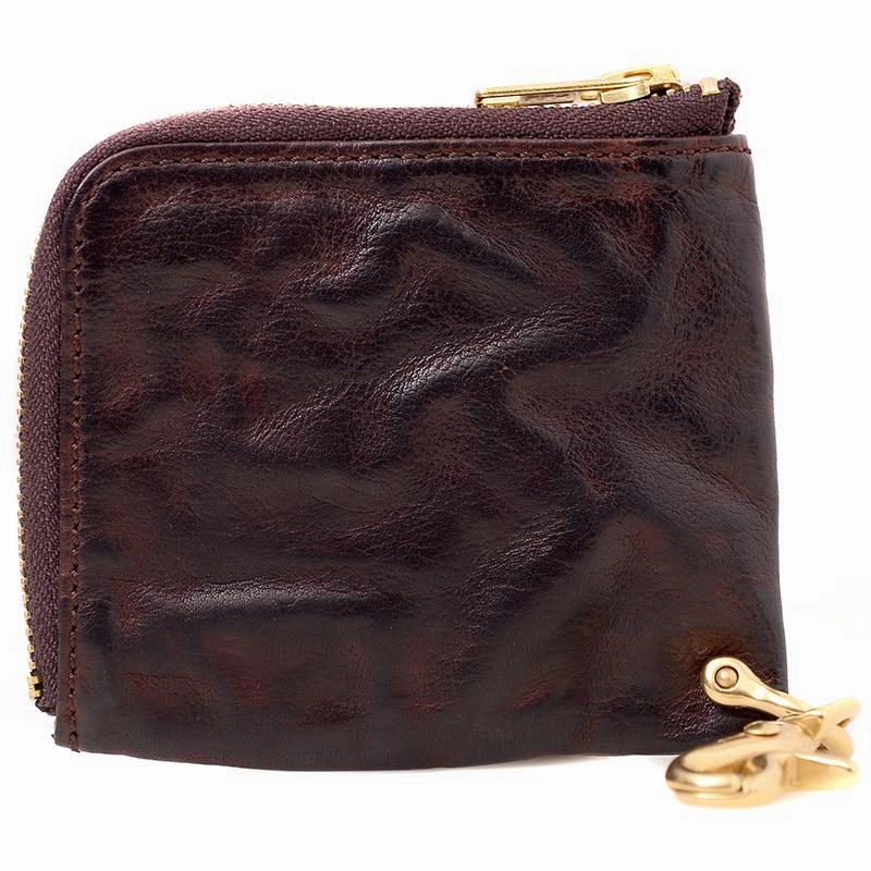 Cool Coffee Leather Mens Small Biker Chain Wallets Front Pocket Chain Wallet Small Wallet For Men