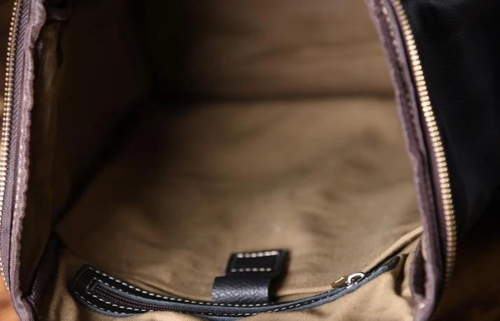 Cool Genuine Leather Mens Backpack Large Black Travel Backpack Hiking Backpack for men