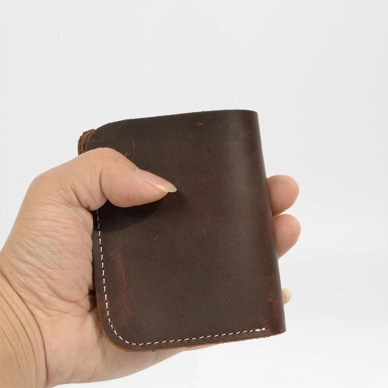 Cool Handmade Leather Mens Brown Bifold billfold Wallet Small Wallet  for Men