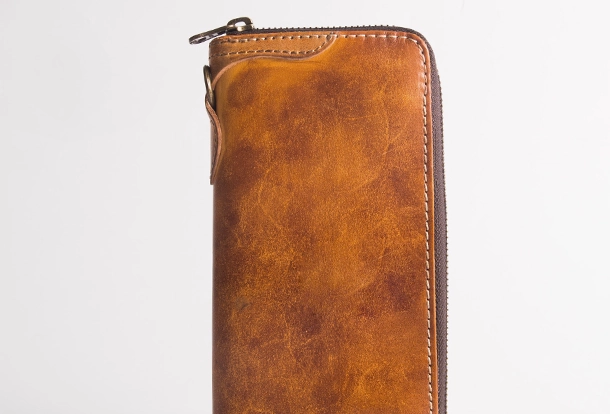 Cool Leather Biker Chain Wallet Mens Vintage Biker Long Zip Wallet for Men