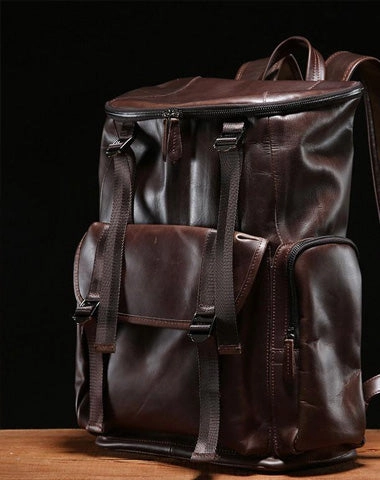 Cool Leather Mens Backpack Travel Backpack School Backpacks for Men