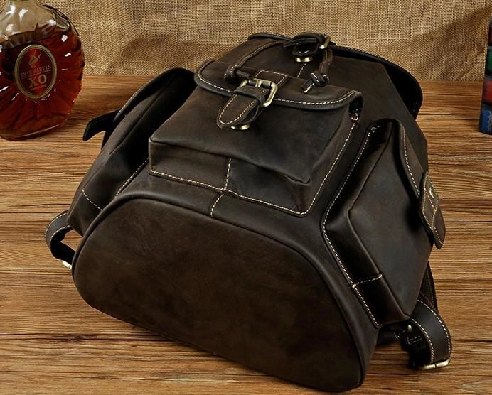 Cool Leather Mens Backpack Vintage Travel Backpack School Backpack for men
