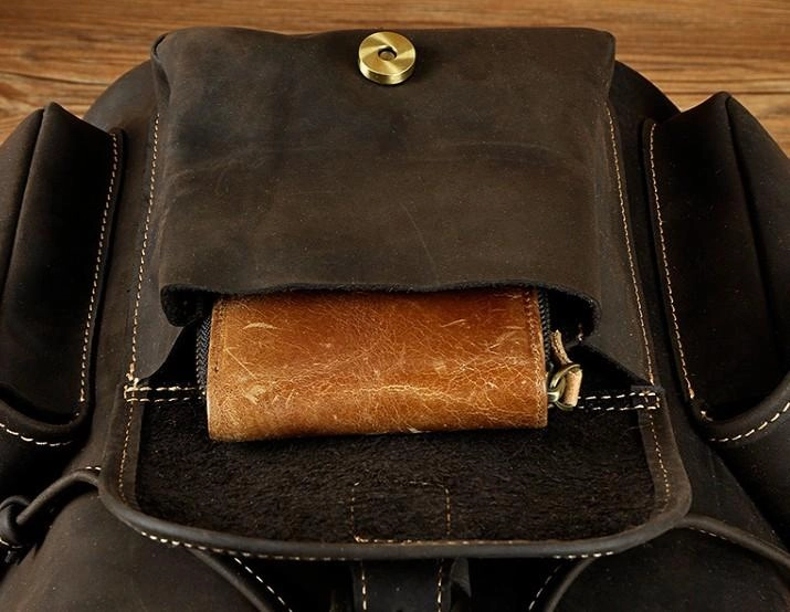 Cool Leather Mens Backpack Vintage Travel Backpack School Backpack for men