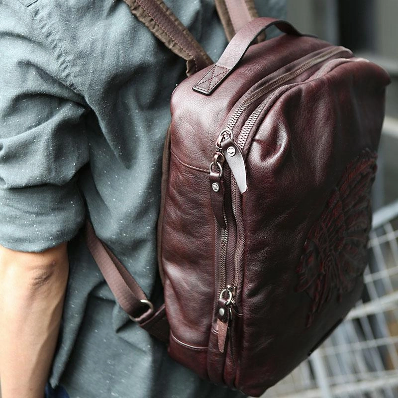 Cool Leather Mens Backpacks Travel Backpack School Backpacks for men