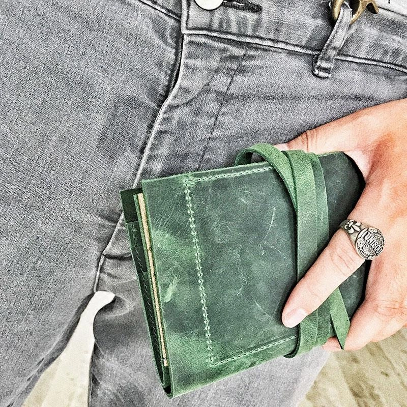 Cool Leather Mens Bifold Long Travel Wallet Leather Long Passport Wallet for Men