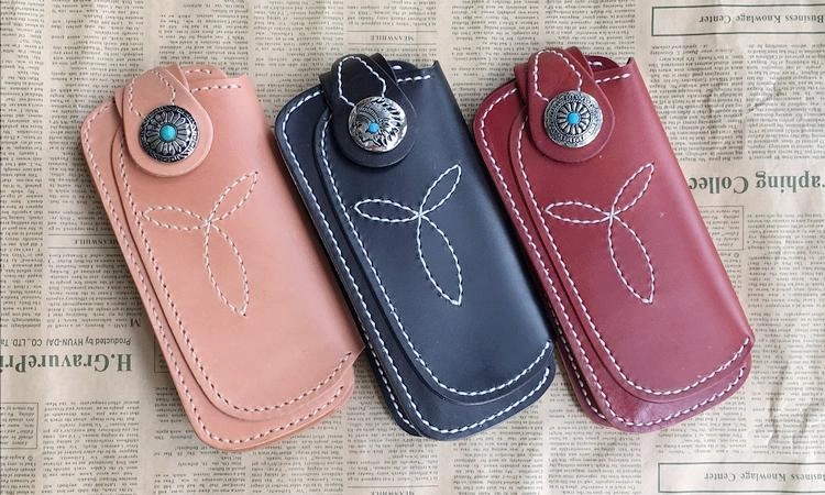 Cool Leather Mens Biker Chain Wallet Cool Handmade Long Biker Wallet with Chain