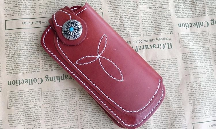 Cool Leather Mens Biker Chain Wallet Cool Handmade Long Biker Wallet with Chain