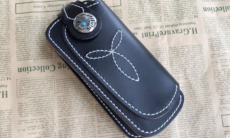 Cool Leather Mens Biker Chain Wallet Cool Handmade Long Biker Wallet with Chain