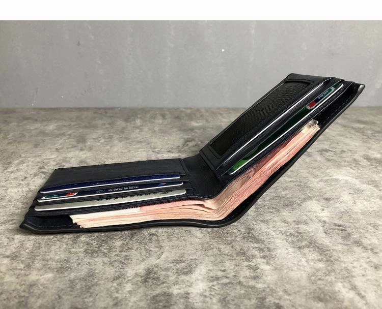 Cool Leather Mens Black Bifold billfold Wallets Small Wallet U.S. Map Wallets Front Pocket Wallet for Men