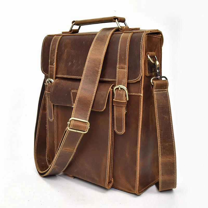 Cool Leather Mens Briefcase Handbag Backpack Satchel Backpack Travel Backpack for Men