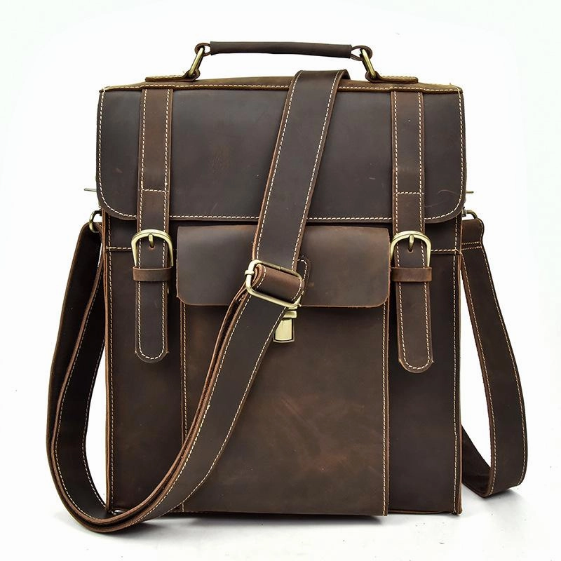 Cool Leather Mens Briefcase Handbag Backpack Satchel Backpack Travel Backpack for Men