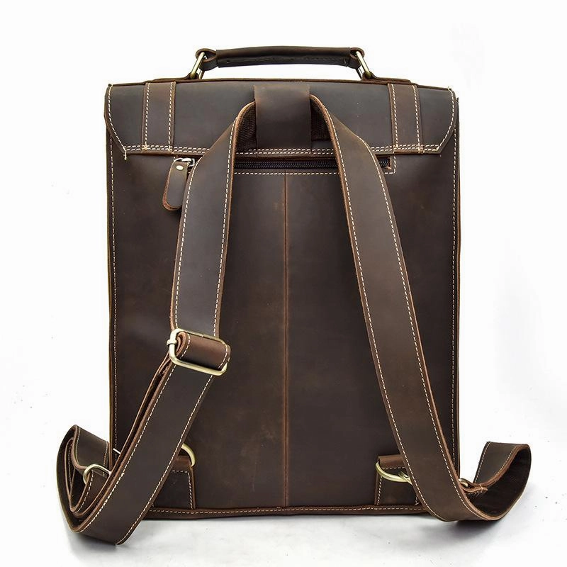 Cool Leather Mens Briefcase Handbag Backpack Satchel Backpack Travel Backpack for Men