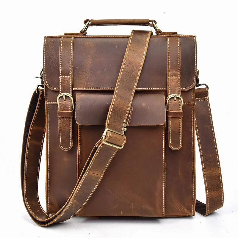 Cool Leather Mens Briefcase Handbag Backpack Satchel Backpack Travel Backpack for Men