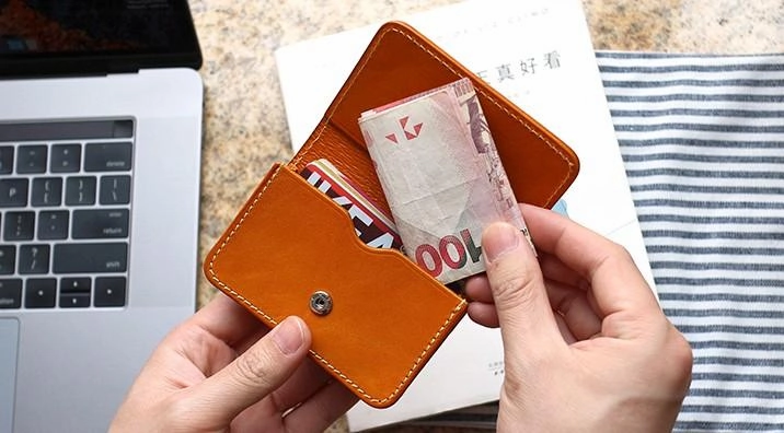 Cool Leather Mens Card Wallet Front Pocket Wallets Small Change Wallet for Men