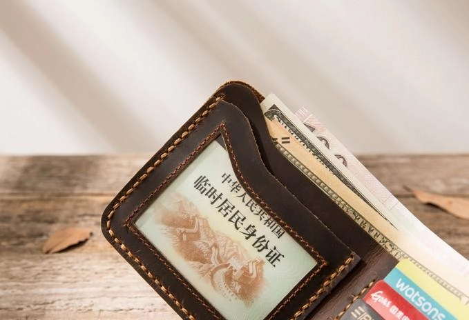 Cool Leather Mens Coffee Slim Small Wallet Bifold Vintage billfold Wallet for Men