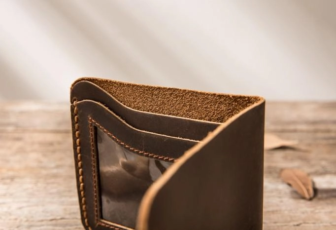 Cool Leather Mens Coffee Slim Small Wallet Bifold Vintage billfold Wallet for Men