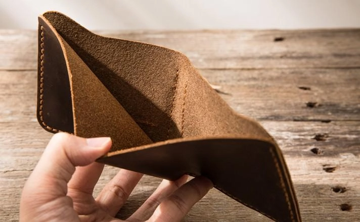 Cool Leather Mens Coffee Slim Small Wallet Bifold Vintage billfold Wallet for Men