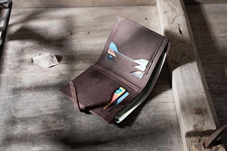 Cool Leather Mens Slim Small Wallets Men billfold Bifold Wallets for Men