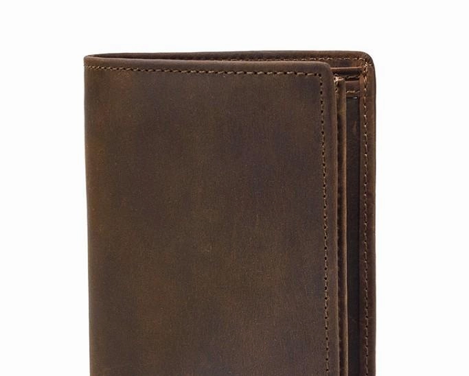 Cool Leather Mens Small Bifold Wallet billfold Wallet Front Pocket Wallets for Men