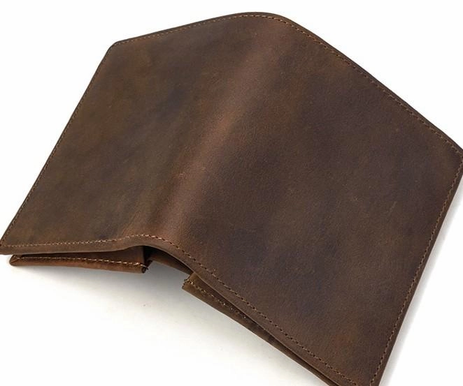 Cool Leather Mens Small Bifold Wallet billfold Wallet Front Pocket Wallets for Men
