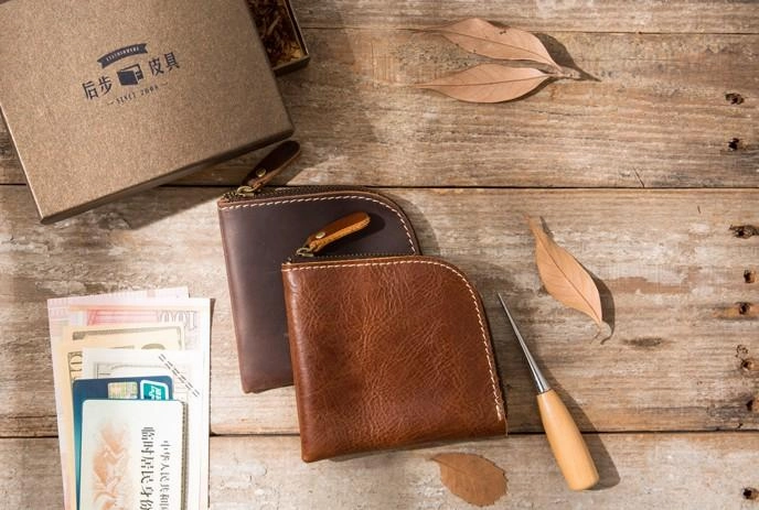 Cool Leather Mens Small Front Pocket Wallet Vintage billfold Wallets for Men
