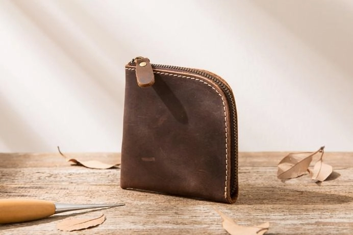 Cool Leather Mens Small Front Pocket Wallet Vintage billfold Wallets for Men