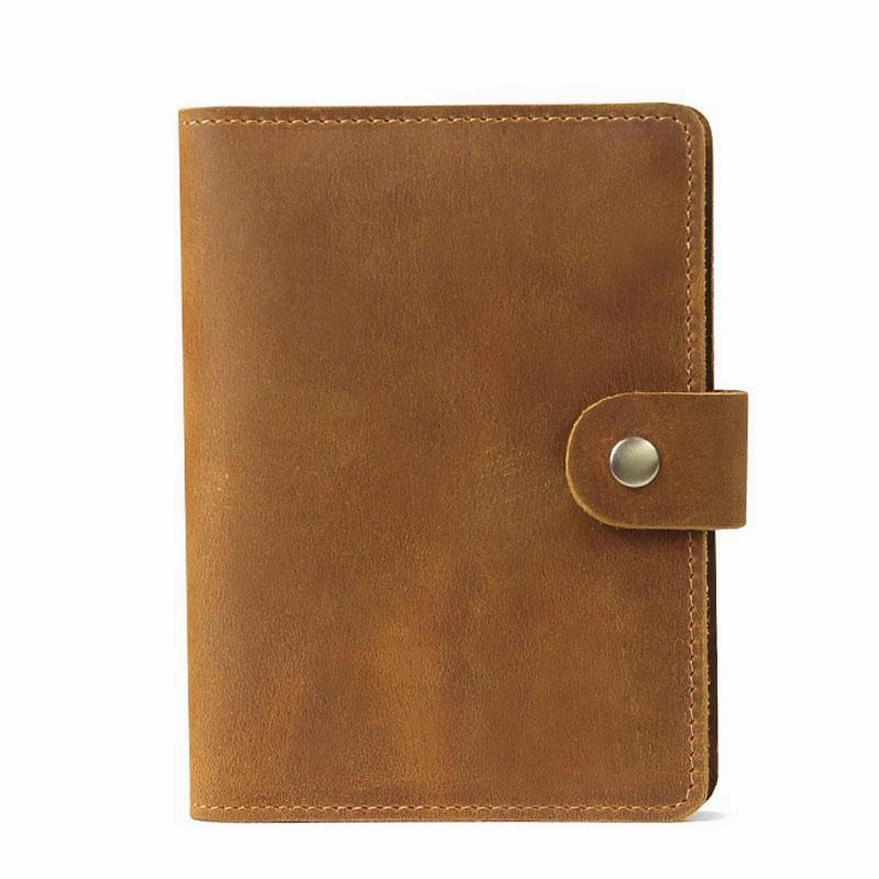 Cool Leather Mens Small Passport Wallet Slim billfold Travel Wallets for Men