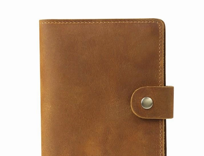 Cool Leather Mens Small Passport Wallet Slim billfold Travel Wallets for Men