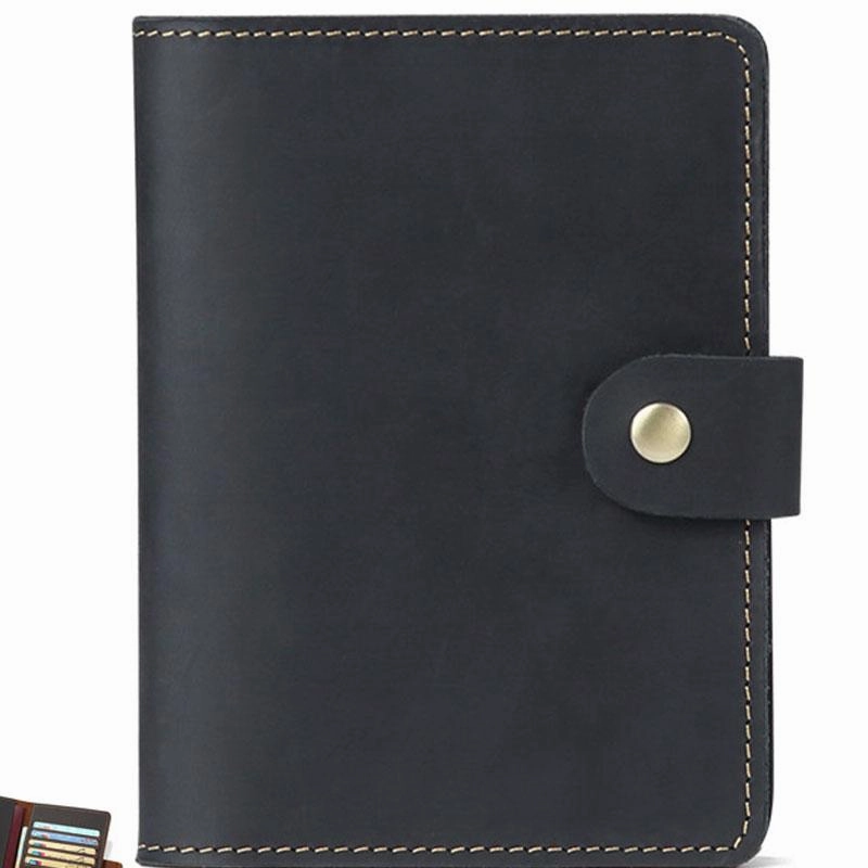 Cool Leather Mens Small Passport Wallet Slim billfold Travel Wallets for Men