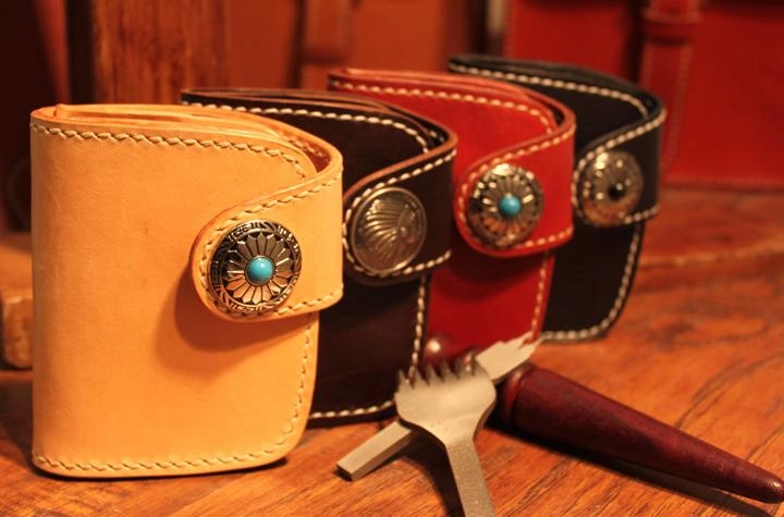 Cool Leather Small Biker Chain Wallet Mens Handmade billfold Chain Wallet Biker Wallet