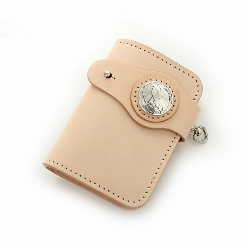 Cool Leather Small Biker Chain Wallet Mens Handmade billfold Chain Wallet