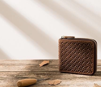 Cool Leather Vintage Mens Small Wallets Zipper billfold Wallets for Men