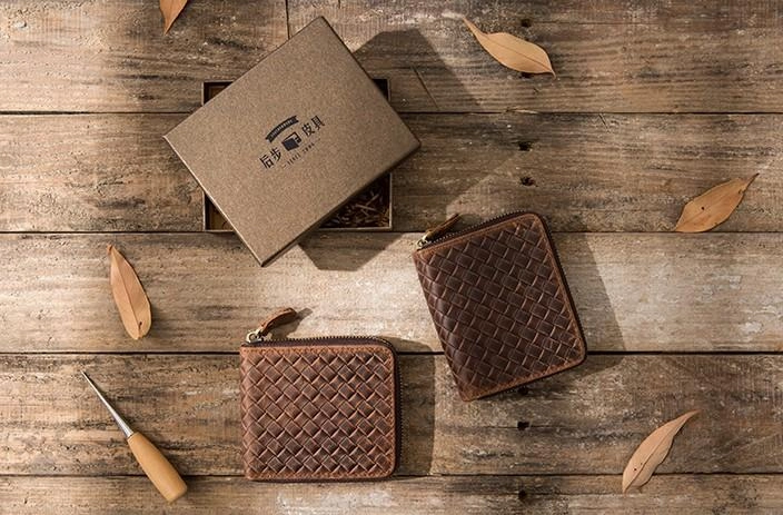 Cool Leather Vintage Mens Small Wallets Zipper billfold Wallets for Men