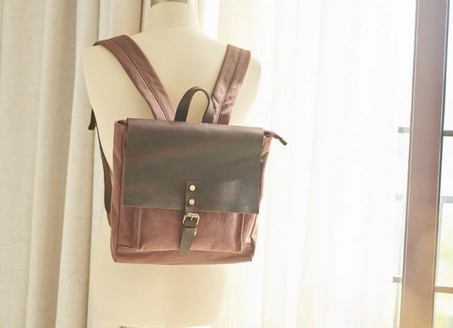 Cool Mens Canvas Backpack Canvas Travel Bag Canvas School Bag for Men