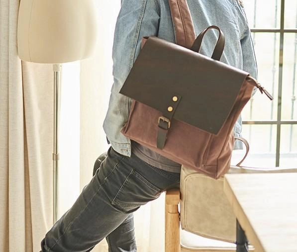 Cool Mens Canvas Backpack Canvas Travel Bag Canvas School Bag for Men
