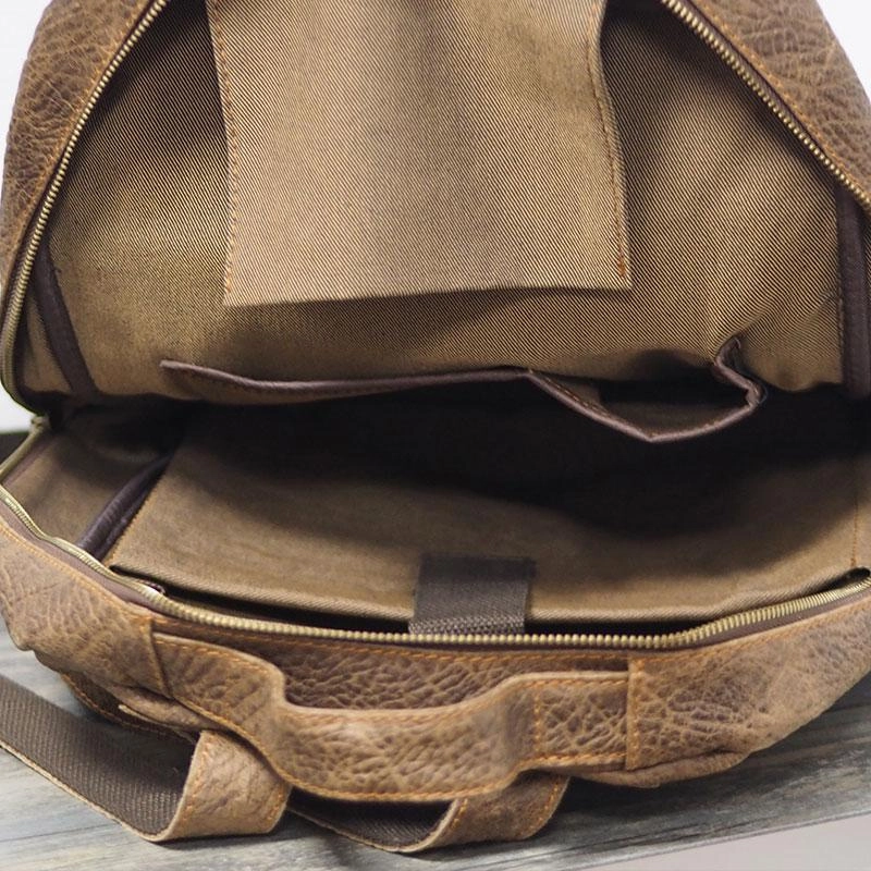 Cool Mens Leather 15inch Laptop Backpack Travel Backpacks Leather School Backpack for Men