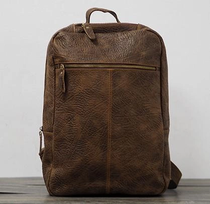 Cool Mens Leather 15inch Laptop Backpack Travel Backpacks Leather School Backpack for Men