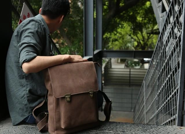 Cool Mens Leather Backpack Travel Backpacks Laptop Backpack for men