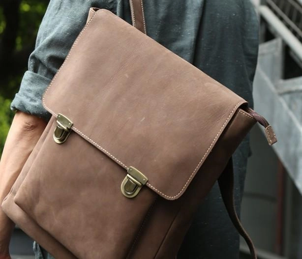 Cool Mens Leather Backpack Travel Backpacks Laptop Backpack for men