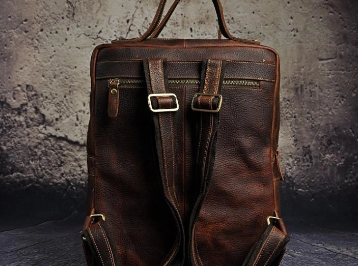 Cool Mens Leather Backpack Vintage Travel Backpack School Backpack for men