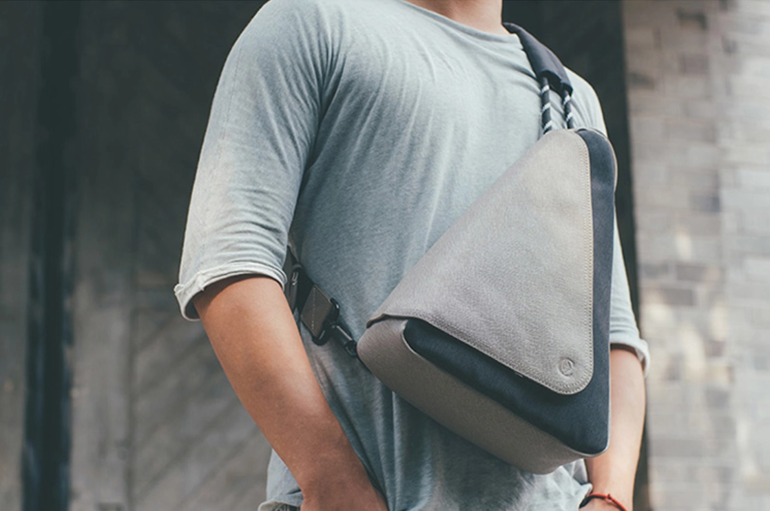 Cool OXFORD CLOTH PVC Men's Sling Bag Triangular One Shoulder Backpack Chest Bag For Men