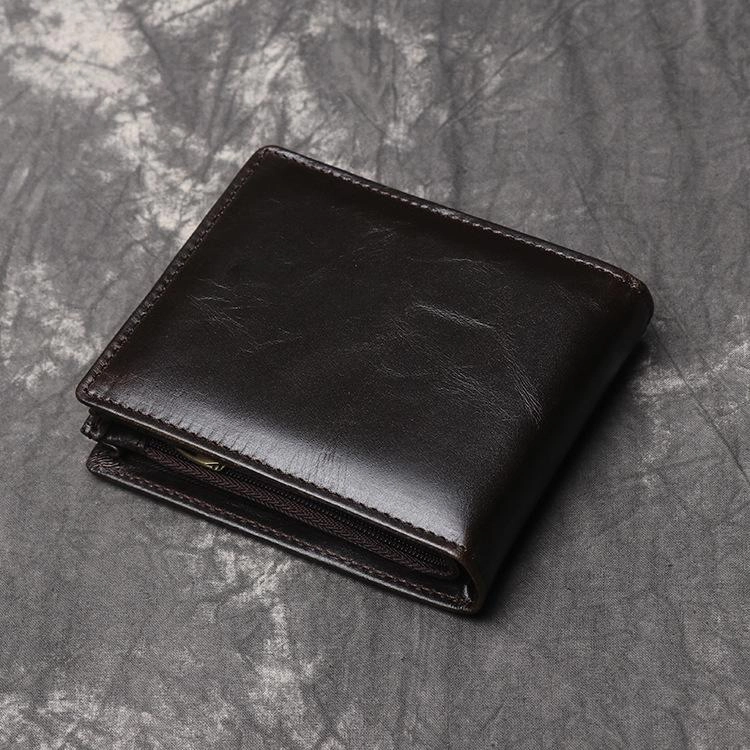 Cool RFID Leather Mens Bifold Small Wallet billfold Wallet Front Pocket Wallets for Men