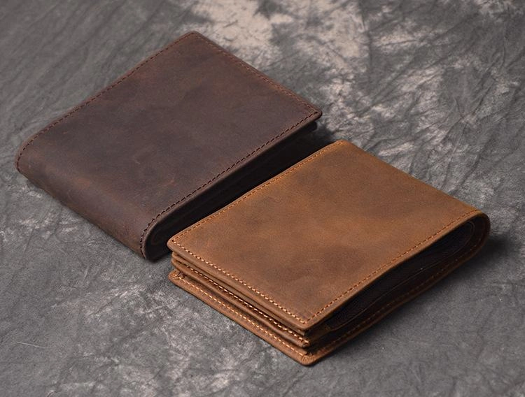 Cool RFID Leather Mens Bifold Small Wallet billfold Wallet Front Pocket Wallets for Men