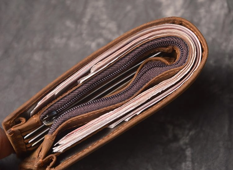 Cool RFID Leather Mens Bifold Small Wallet billfold Wallet Front Pocket Wallets for Men