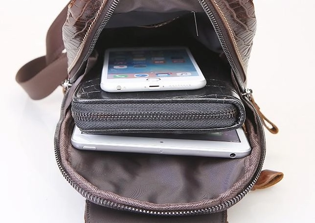Cool Sling Bag Mens One Strap Backpack Leather Crossbody Backpack For Men