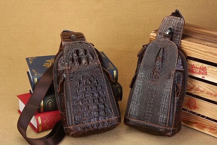 Cool Sling Bag Mens One Strap Backpack Leather Crossbody Backpack For Men