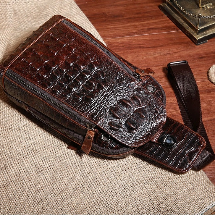 Cool Sling Bag Mens One Strap Backpack Leather Crossbody Backpack For Men