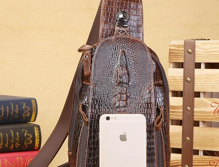 Cool Sling Bag Mens One Strap Backpack Leather Crossbody Backpack For Men