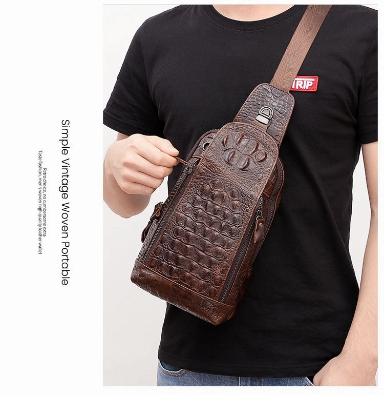 Cool Sling Bag Mens One Strap Backpack Leather Crossbody Backpack For Men
