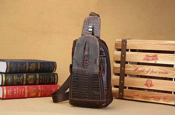 Cool Sling Bag Mens One Strap Backpack Leather Crossbody Backpack For Men